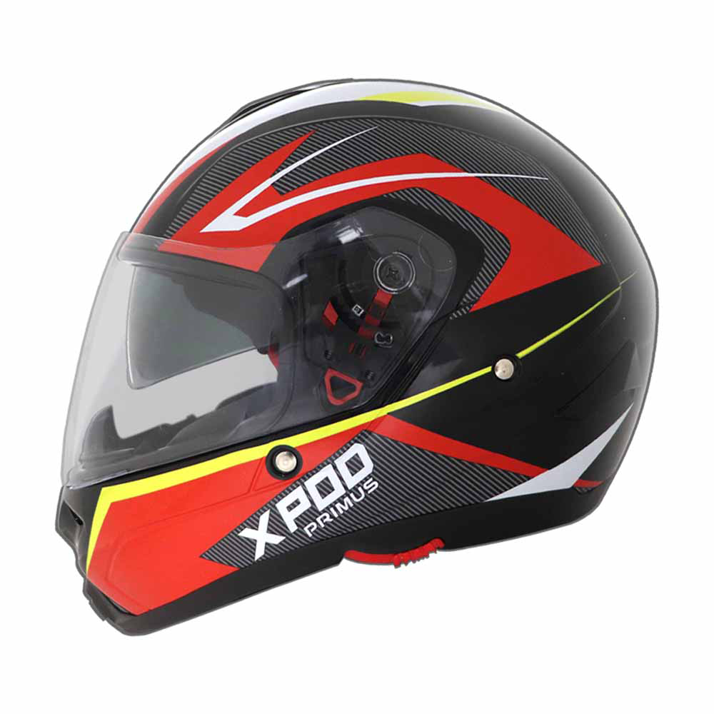 TVS XPOD Primus Helmet for Men - Dual Visor, ISI & DOT Certified, Premium Safety in Red