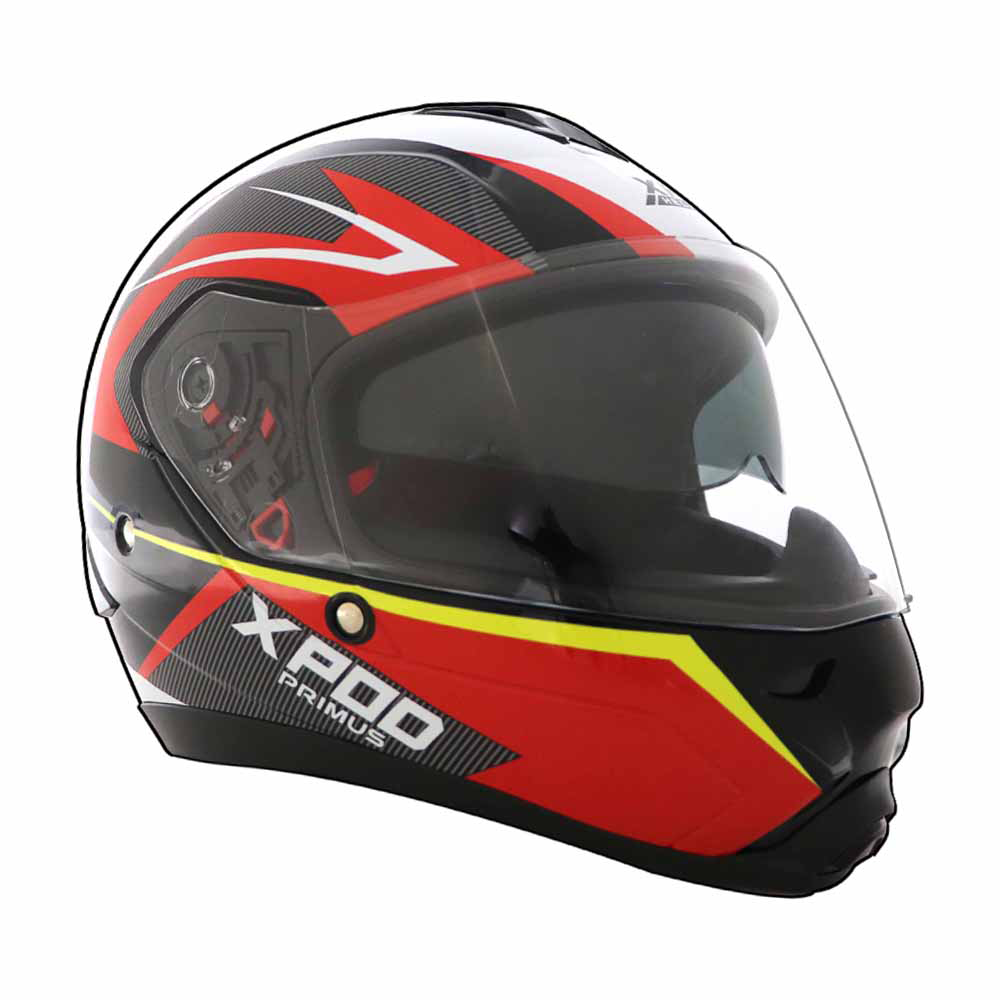 TVS XPOD Primus Helmet for Men - Dual Visor, ISI & DOT Certified, Premium Safety in Red
