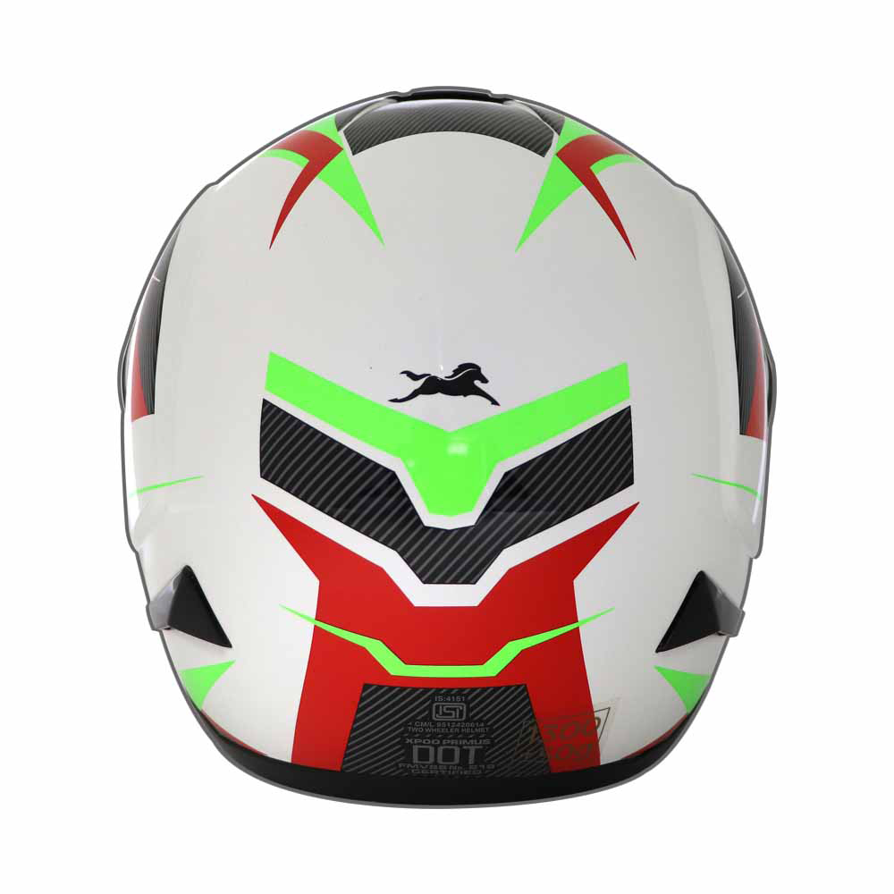 TVS XPOD Primus Helmet for Men - Dual Visor, ISI & DOT Certified, Premium Safety and Comfort (Red)