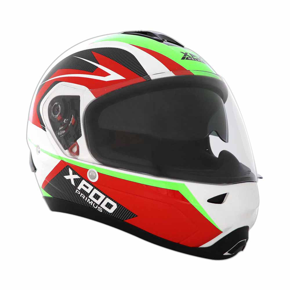 TVS XPOD Primus Helmet for Men - Dual Visor, ISI & DOT Certified, Premium Safety and Comfort (Red)