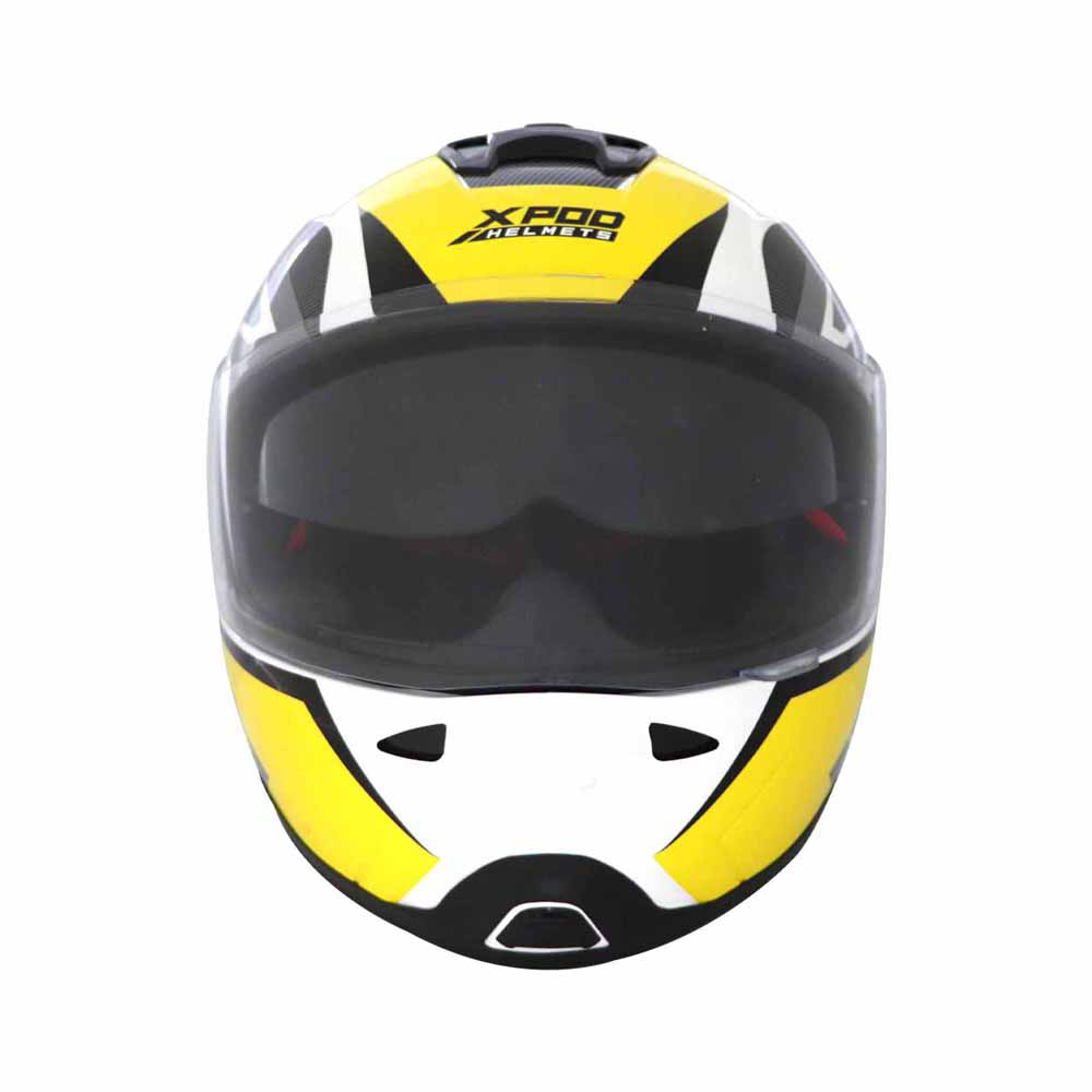 TVS XPOD Primus Helmet for Men - Dual Visor, ISI & DOT Certified, Premium Safety in Yellow