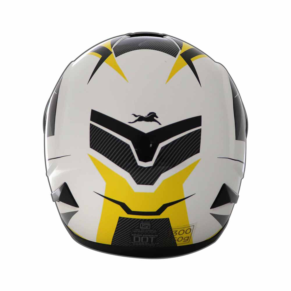 TVS XPOD Primus Helmet for Men - Dual Visor, ISI & DOT Certified, Premium Safety in Yellow