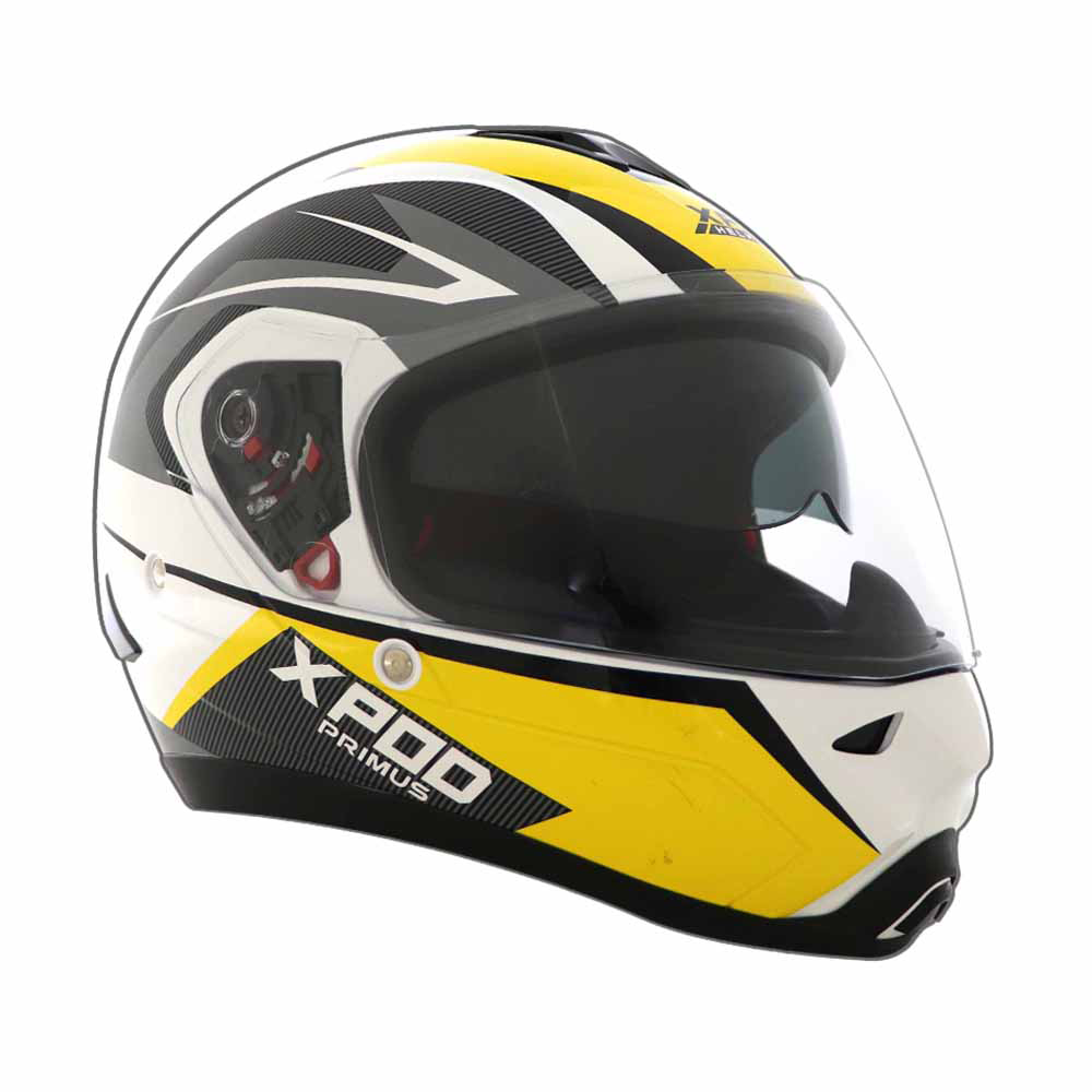 TVS XPOD Primus Helmet for Men - Dual Visor, ISI & DOT Certified, Premium Safety in Yellow