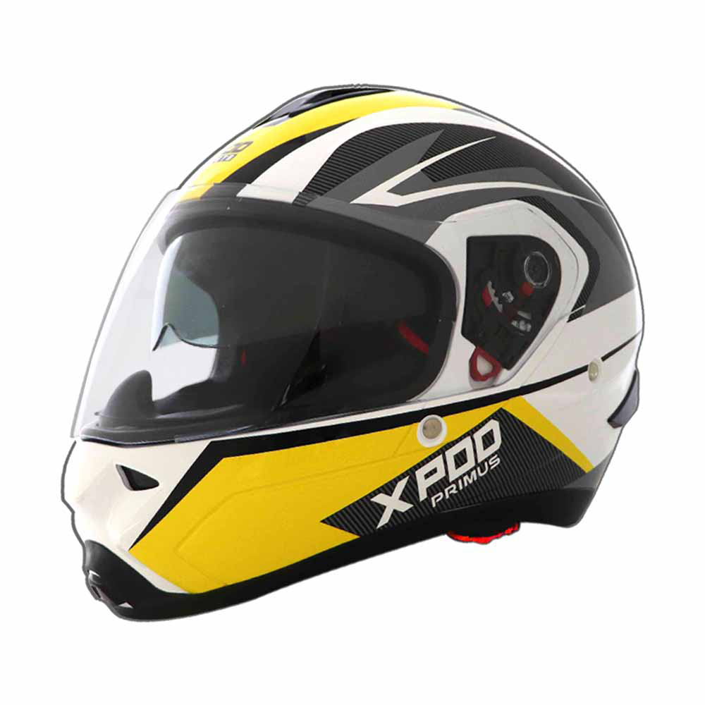 TVS XPOD Primus Helmet for Men - Dual Visor, ISI & DOT Certified, Premium Safety in Yellow