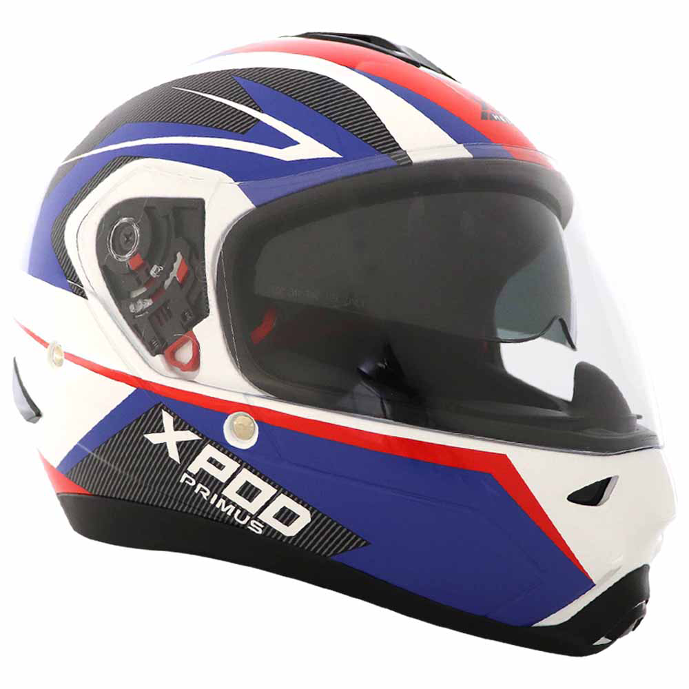 TVS XPOD Primus Helmet for Men - Dual Visor, ISI & DOT Certified, Premium Safety in Blue