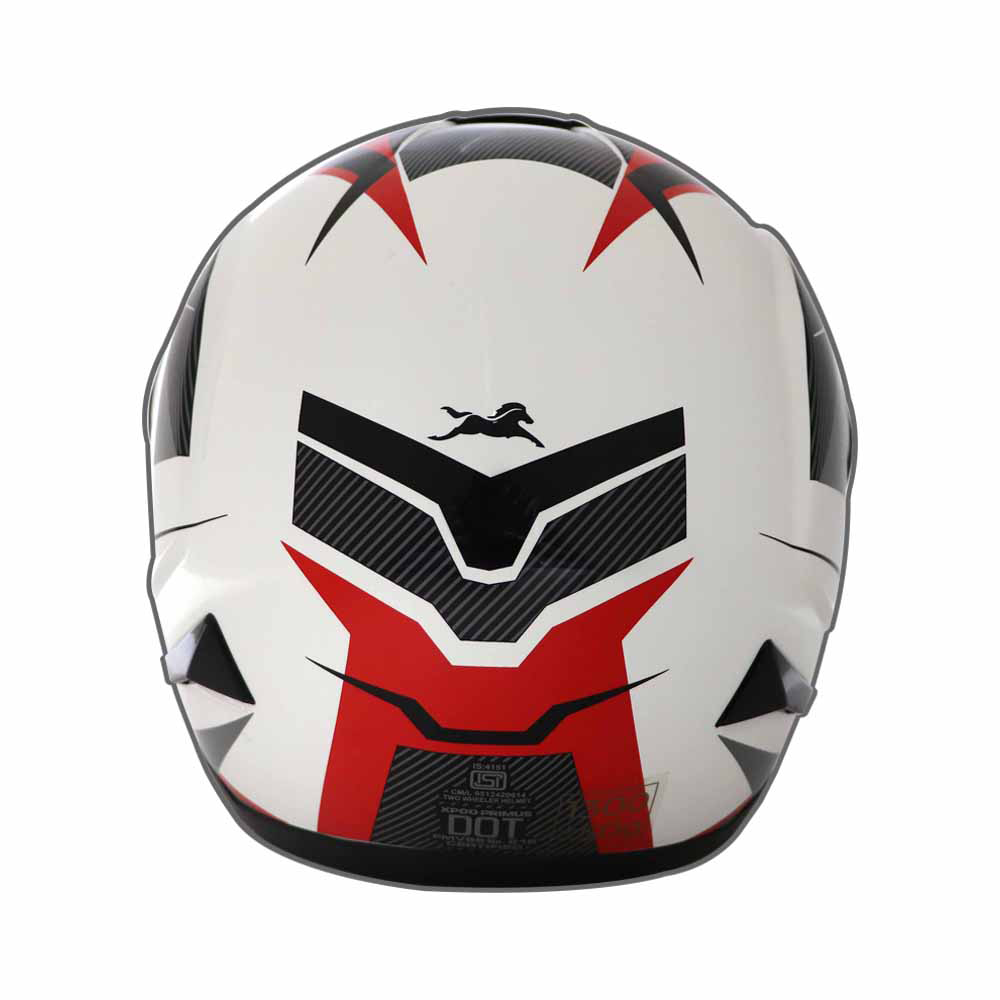 TVS XPOD Primus Dual Visor Helmet - White Red | Premium Protection & Comfort