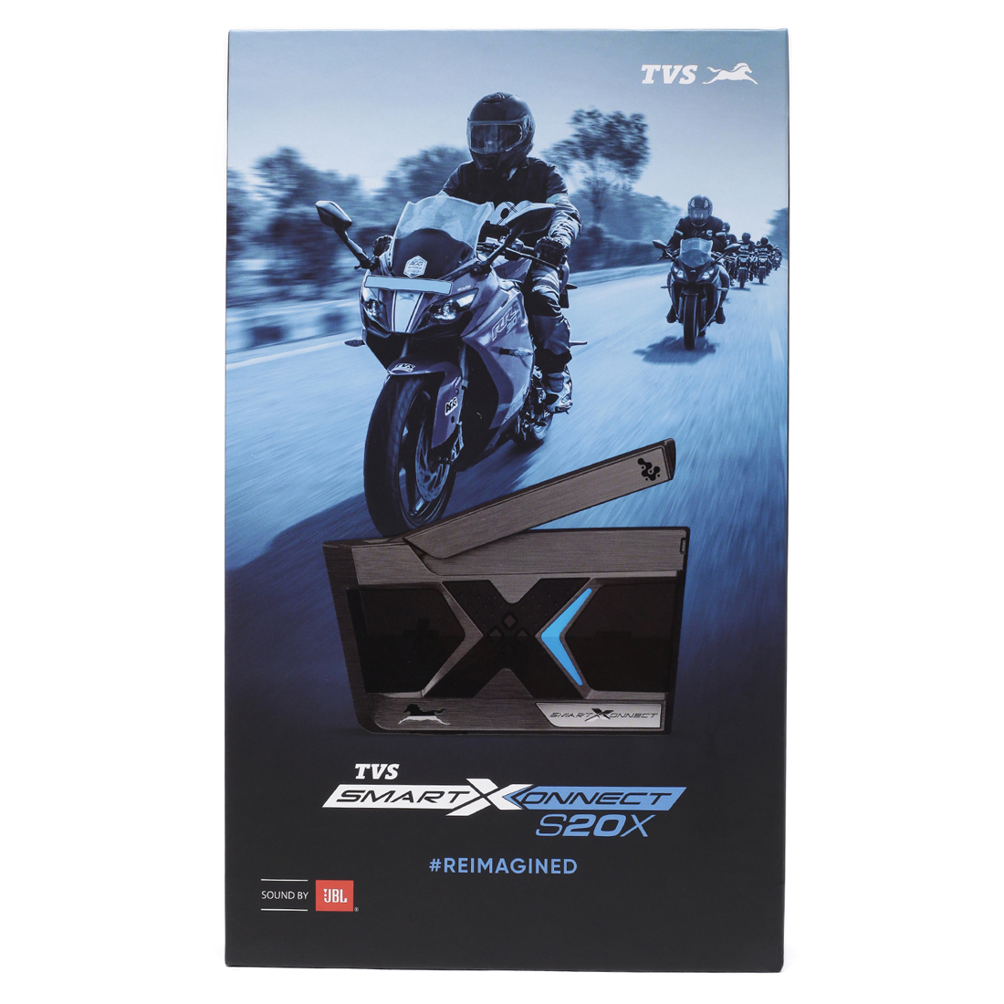 TVS Racing SmartXonnect S20X | Premium Helmet Bluetooth Device with Intercom, JBL HD Sound, & 1.2 Km Range
