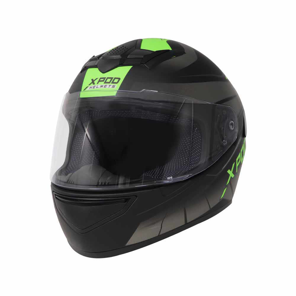 TVS XPOD Dual Tone Helmet - Neon-Grey | Premium Safety & Style