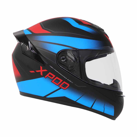 TVS XPOD Dual Tone Helmet - Blue & Red | Premium Protection & Comfort