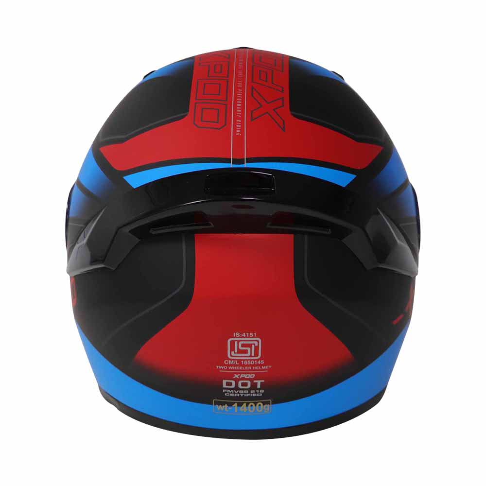 TVS XPOD Dual Tone Helmet - Blue & Red | Premium Protection & Comfort