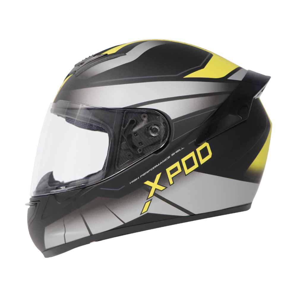 TVS XPOD Dual Tone Helmet - Yellow & Grey | Advanced Protection & Comfort