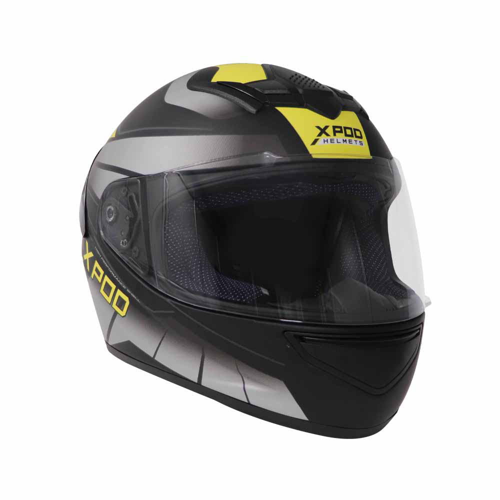 TVS XPOD Dual Tone Helmet - Yellow & Grey | Advanced Protection & Comfort