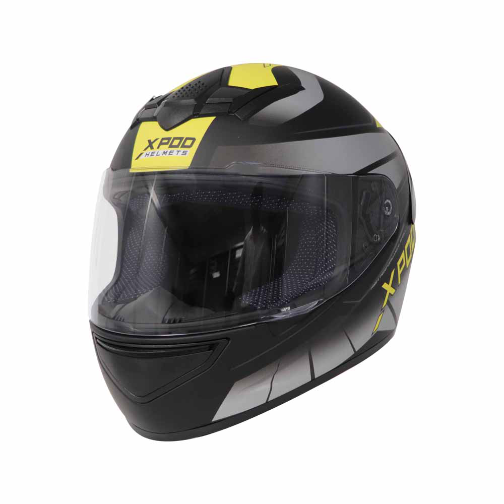 TVS XPOD Dual Tone Helmet - Yellow & Grey | Advanced Protection & Comfort
