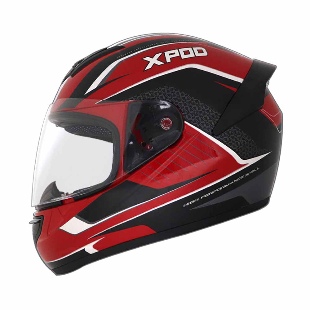 TVS XPOD Aerodynamic Helmet - ISI & DOT Certified, Ultrawide Visor, Quick Release Strap