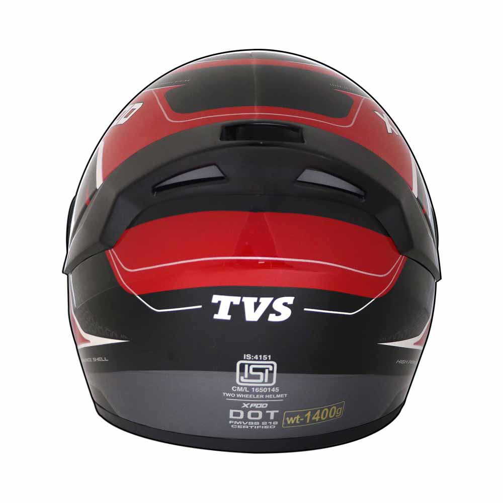 TVS XPOD Aerodynamic Helmet - ISI & DOT Certified, Ultrawide Visor, Quick Release Strap