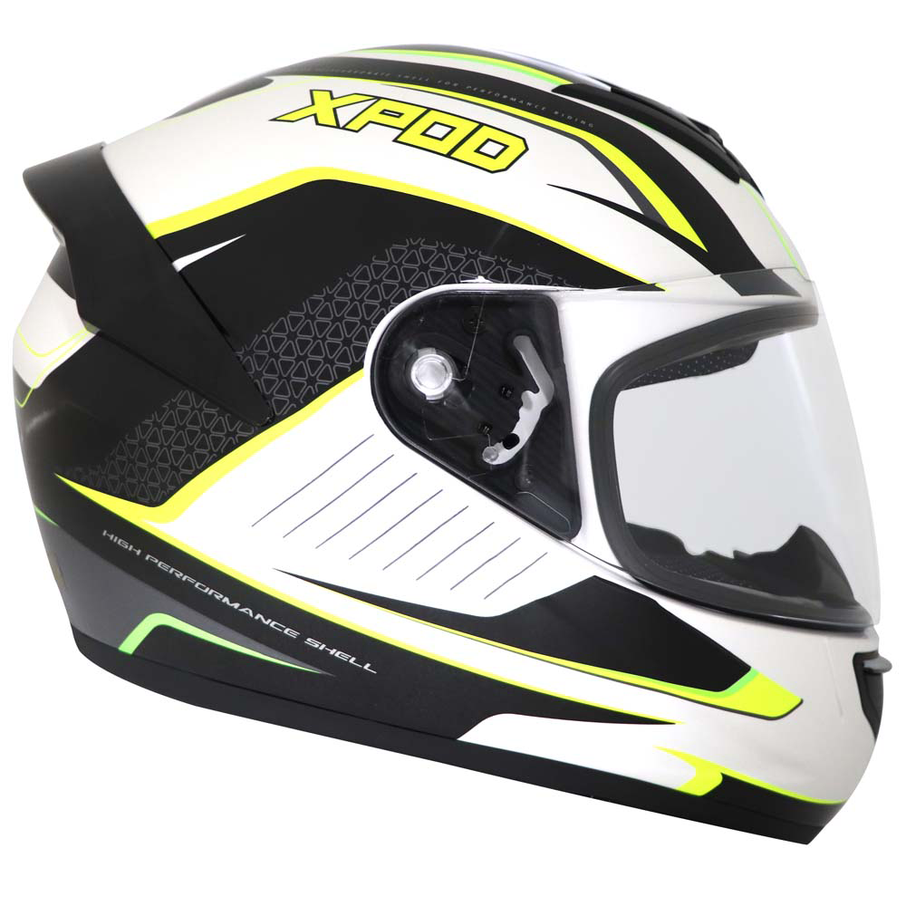 TVS XPOD Aerodynamic Helmet - ISI & DOT Certified, Ultrawide Visor, Premium Bike Helmet for Men