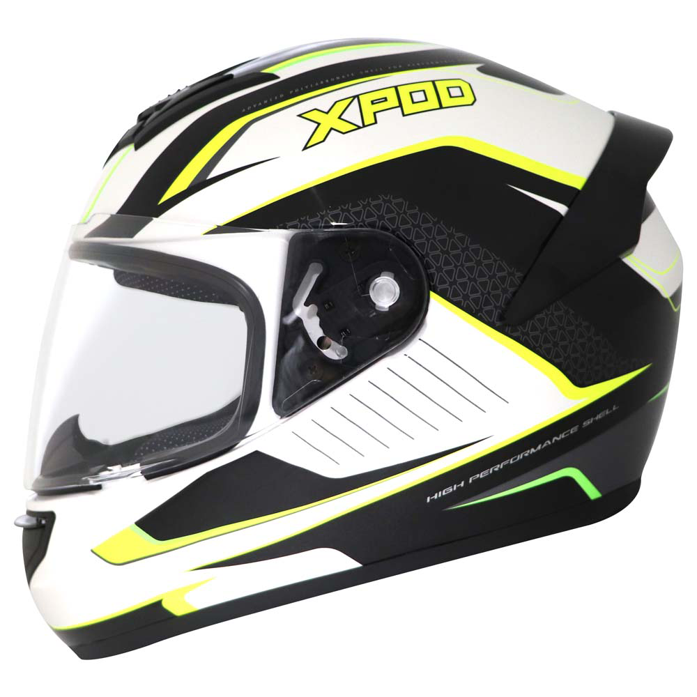 TVS XPOD Aerodynamic Helmet - ISI & DOT Certified, Ultrawide Visor, Premium Bike Helmet for Men