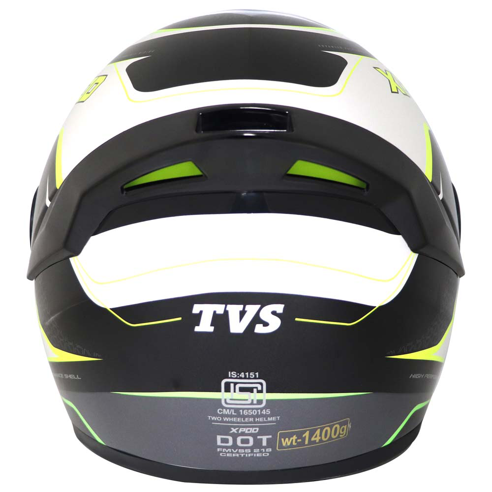 TVS XPOD Aerodynamic Helmet - ISI & DOT Certified, Ultrawide Visor, Premium Bike Helmet for Men