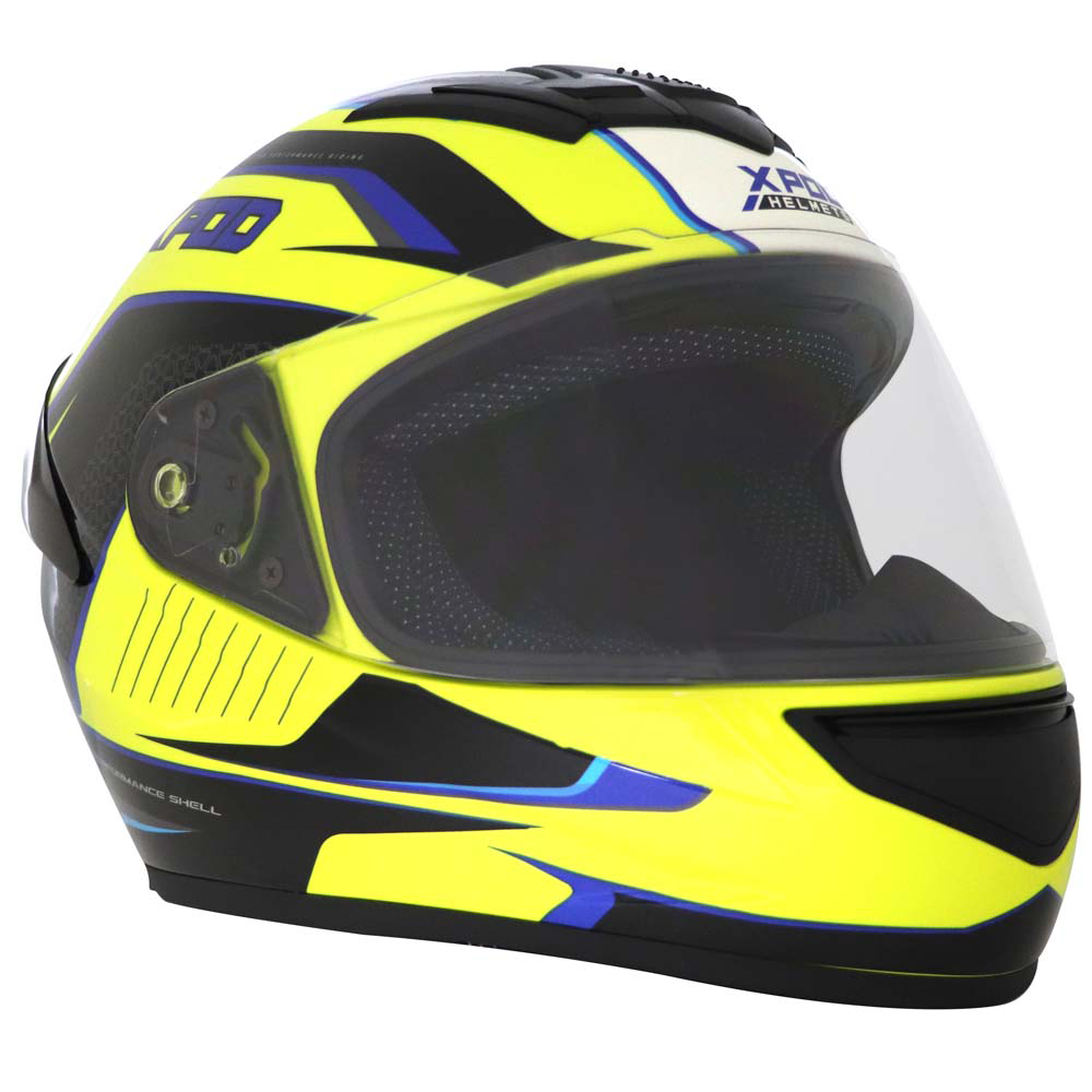 TVS XPOD Aerodynamic Helmet for Men – ISI & DOT Certified, Ultrawide Visor, Dynamic Dual Neon Design