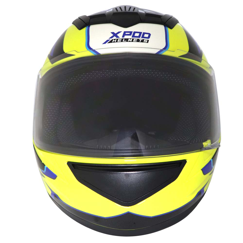 TVS XPOD Aerodynamic Helmet for Men – ISI & DOT Certified, Ultrawide Visor, Dynamic Dual Neon Design