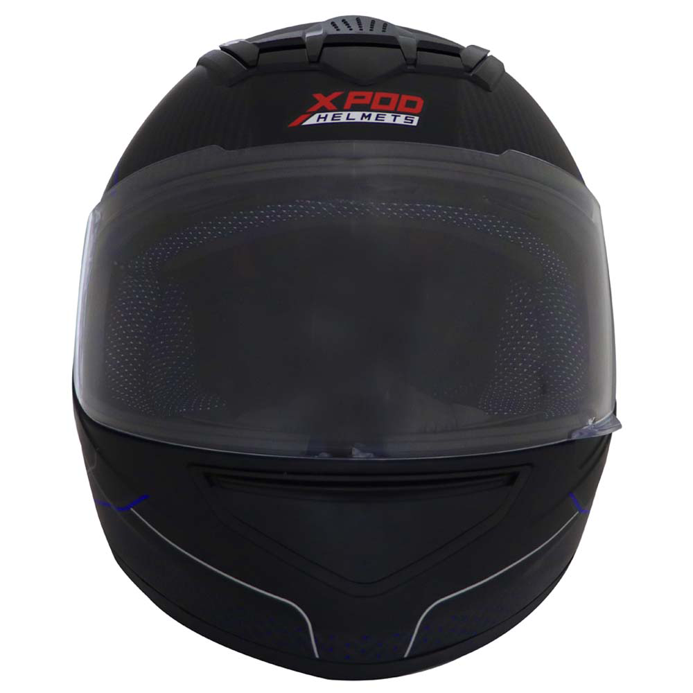 TVS XPOD Aerodynamic Helmet for Men - ISI & DOT Certified | Blistering Black & Blue