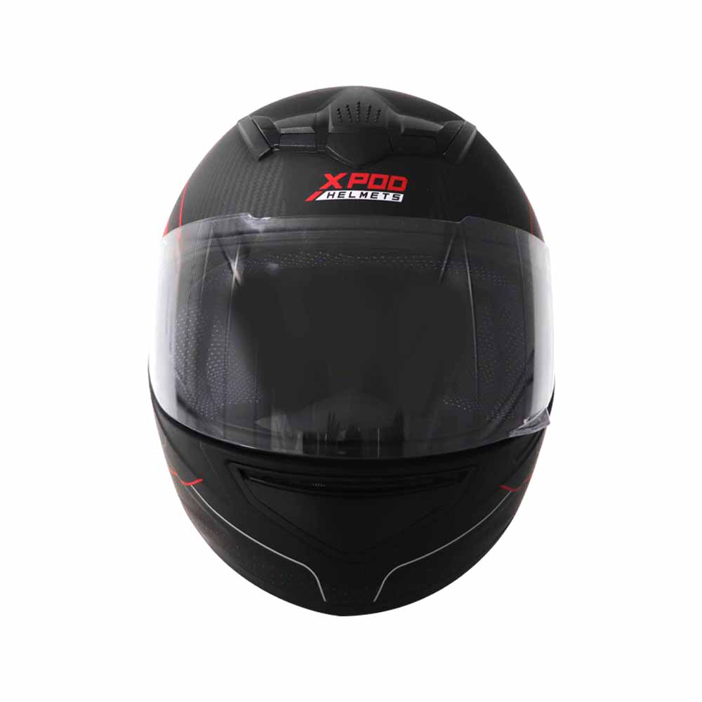 TVS XPOD Aerodynamic Helmet for Men – ISI & DOT Certified, Ultrawide Visor, Blistering Black & Red