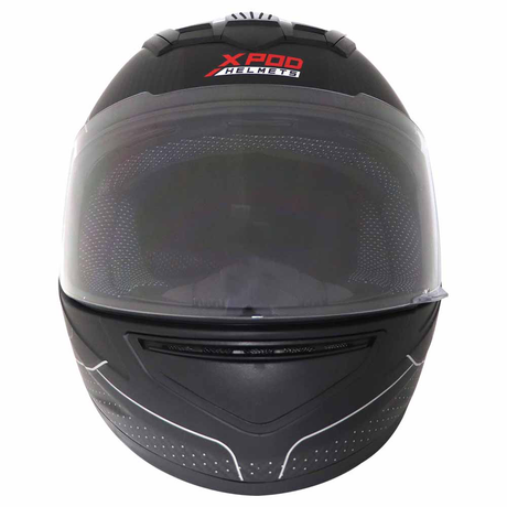 TVS XPOD Aerodynamic Helmet - ISI & DOT Certified Helmet for Men in Blistering Black & Sliver with Ultrawide Visor