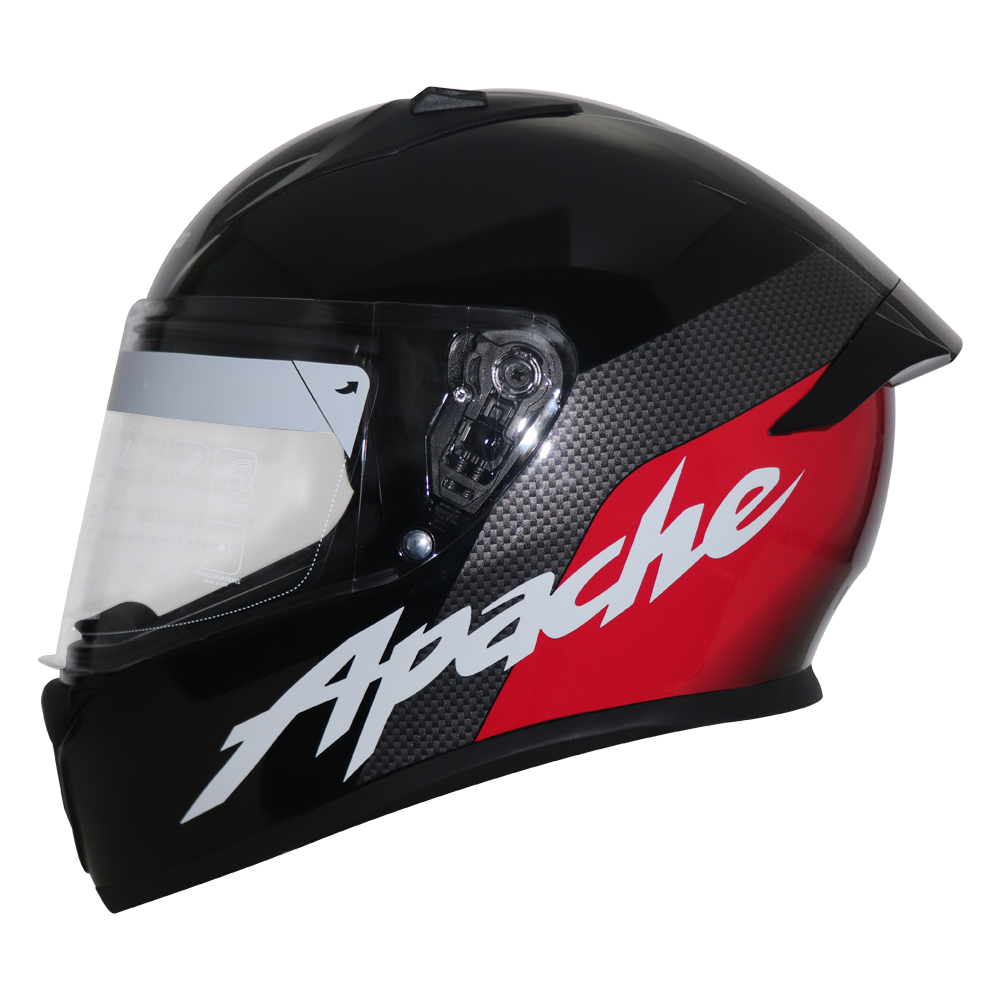 TVS Racing Apache Themed Full Face Helmet Red & White | Superior Ventilation & Maximum Protection