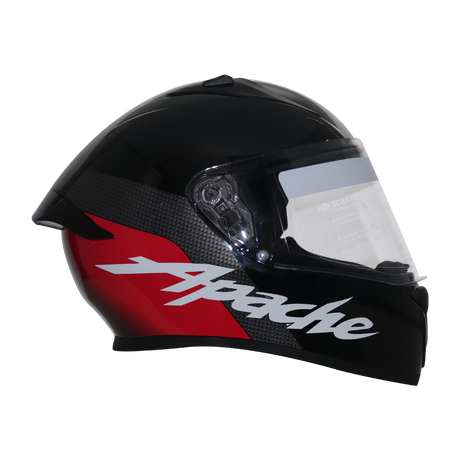 TVS Racing Apache Themed Full Face Helmet Red & White | Superior Ventilation & Maximum Protection