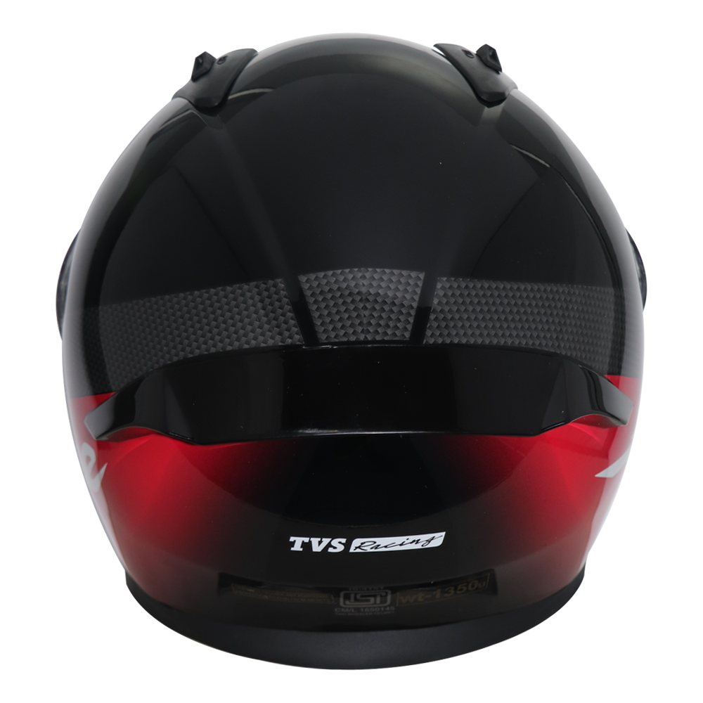 TVS Racing Apache Themed Full Face Helmet Red & White | Superior Ventilation & Maximum Protection