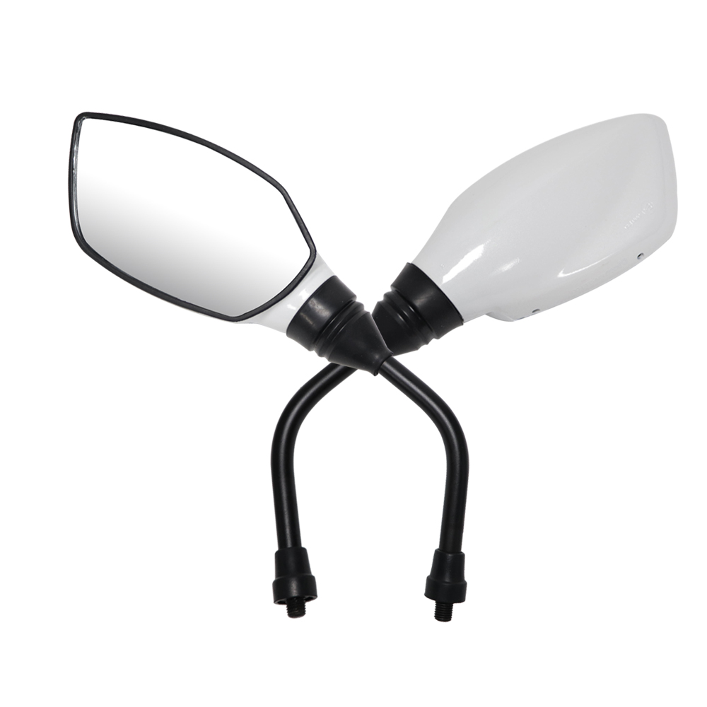 TVS Apache Mirror Set Pearly White - Durable & Adjustable for Safety