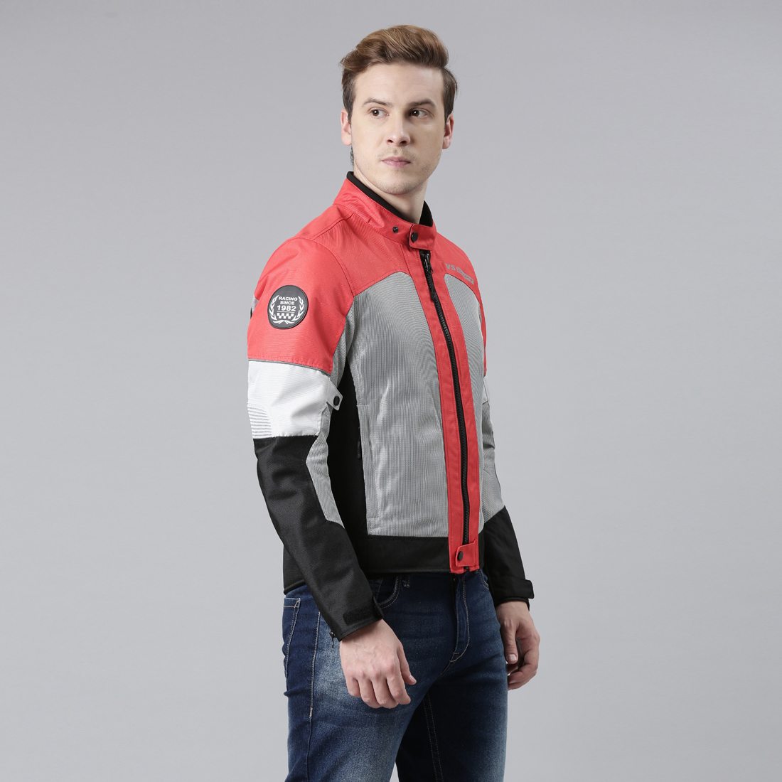 TVS Racing Road Zipper Riding Jacket for Men | 600D Polyester, CE Level 2 Armor Protection