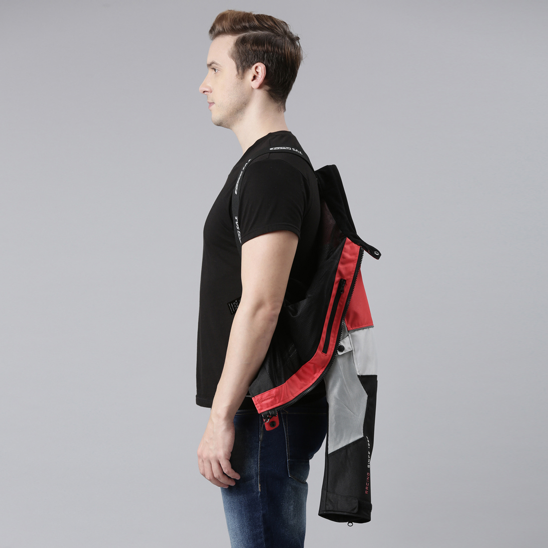 TVS Racing Road Zipper Riding Jacket for Men | 600D Polyester, CE Level 2 Armor Protection