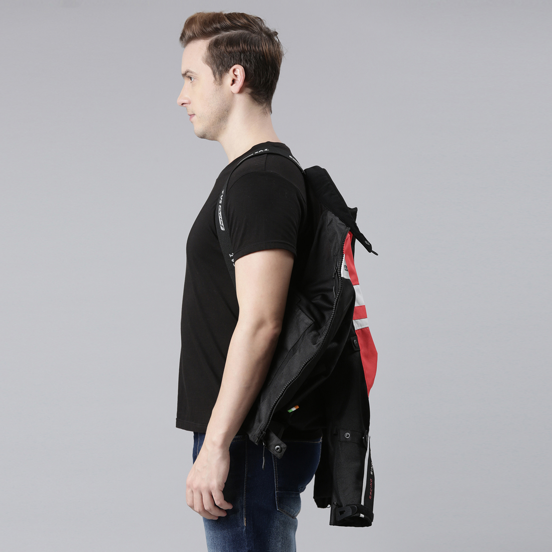 TVS Racing Aegis 3-Layer Riding Jacket for Men | All-Weather, CE Level 2 Armor Protection (Red)