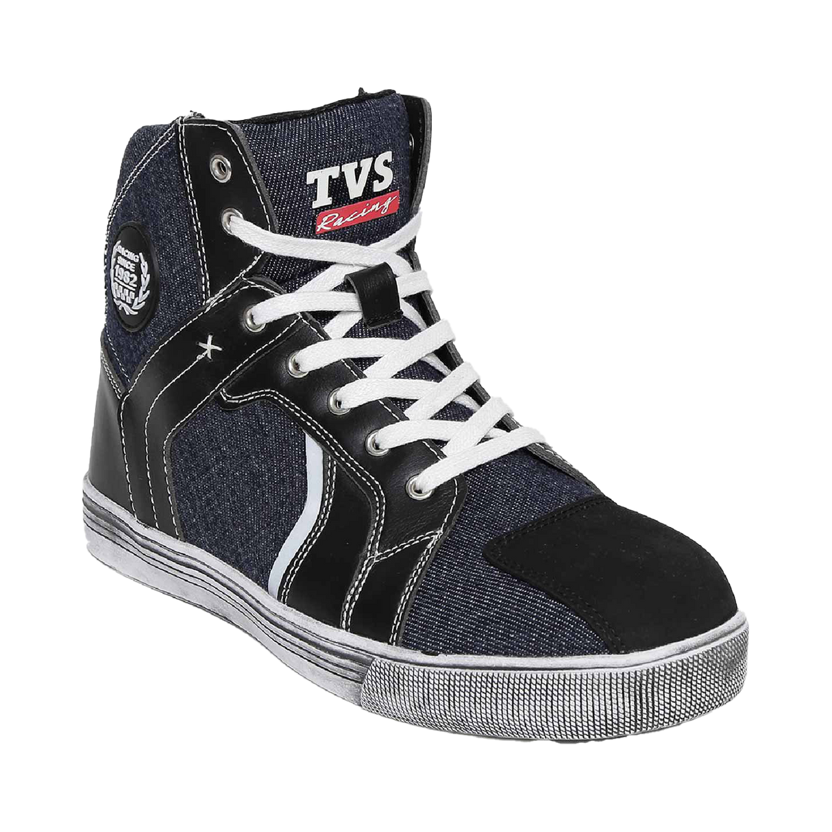 TVS Racing Casual Shoes - Stylish Indigo Denim Boots with Enhanced Protection