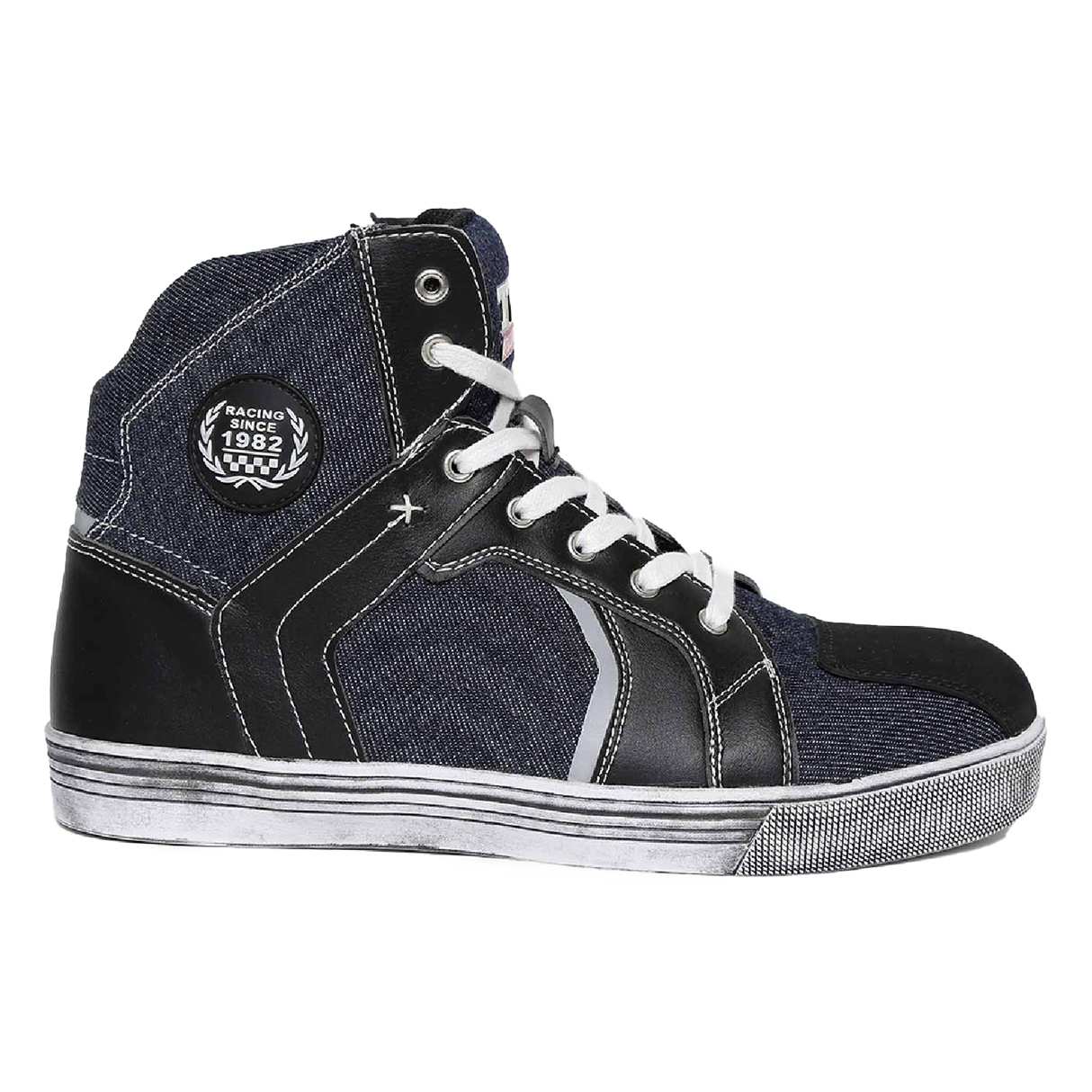 TVS Racing Casual Shoes - Stylish Indigo Denim Boots with Enhanced Protection