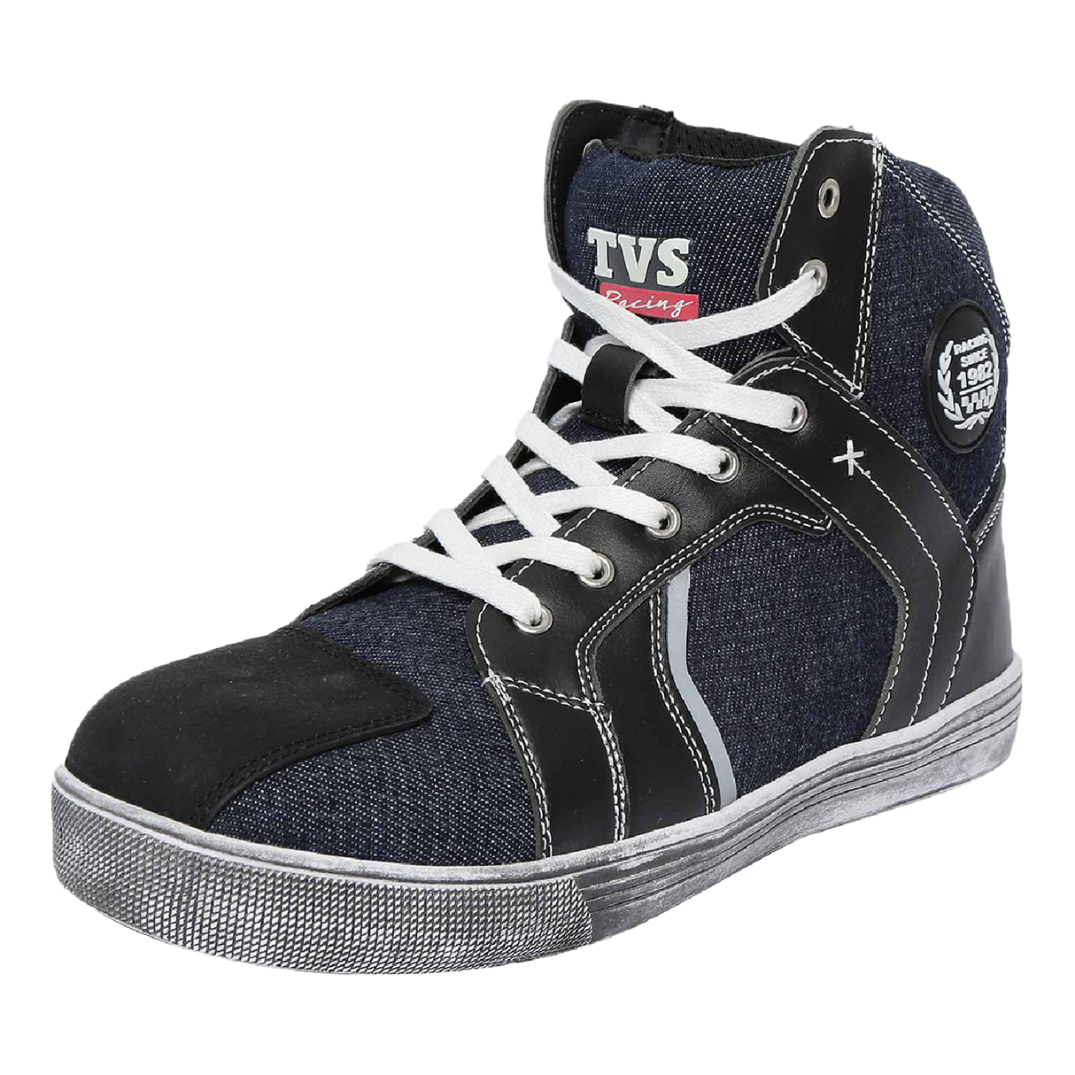 TVS Racing Casual Shoes - Stylish Indigo Denim Boots with Enhanced Protection