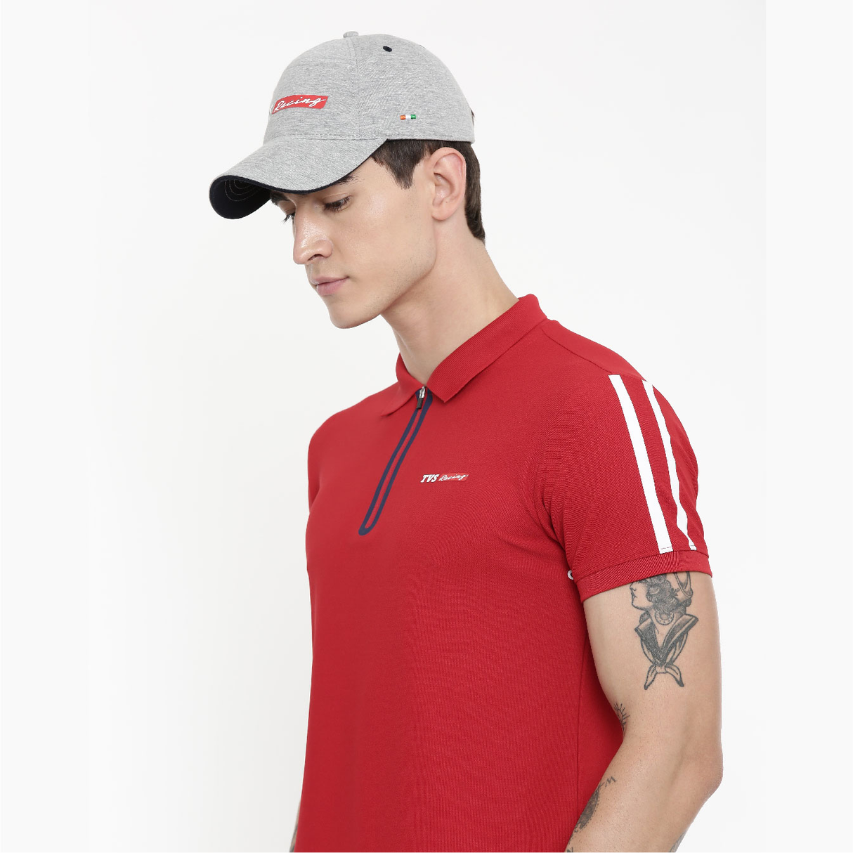 TVS Racing Cap Grey - Breathable, Stylish Headwear for Men & Women