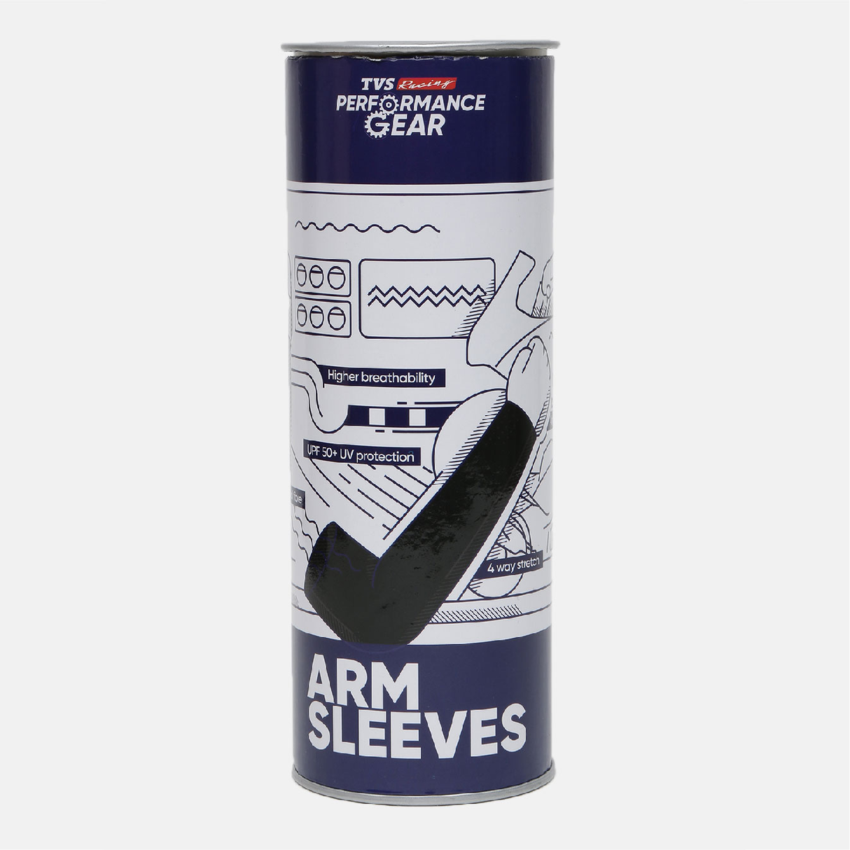 TVS Racing Arm Sleeves - Black | SPF 50+ Protection & Anti-Bacterial Finish