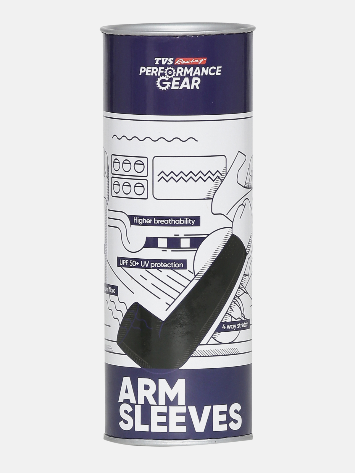 TVS Racing Arm Sleeves - Grey | SPF 50+ Protection & Anti-Bacterial Finish