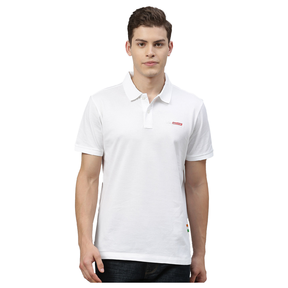 TVS Racing Polo T Shirt Cotton (White)