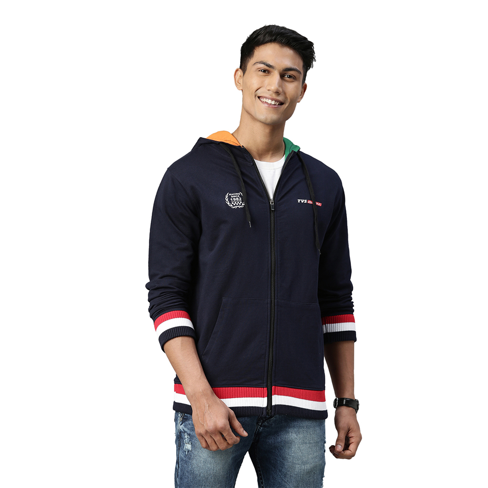 TVS Racing Hooded Sweatshirt - Navy Blue | Comfortable & Stylish