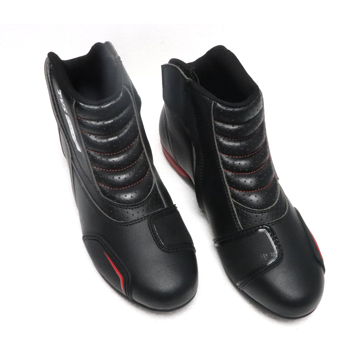 TVS Racing Ankle Length Slip-On Riding Boots for Men - Waterproof & Reflective Biker Shoes