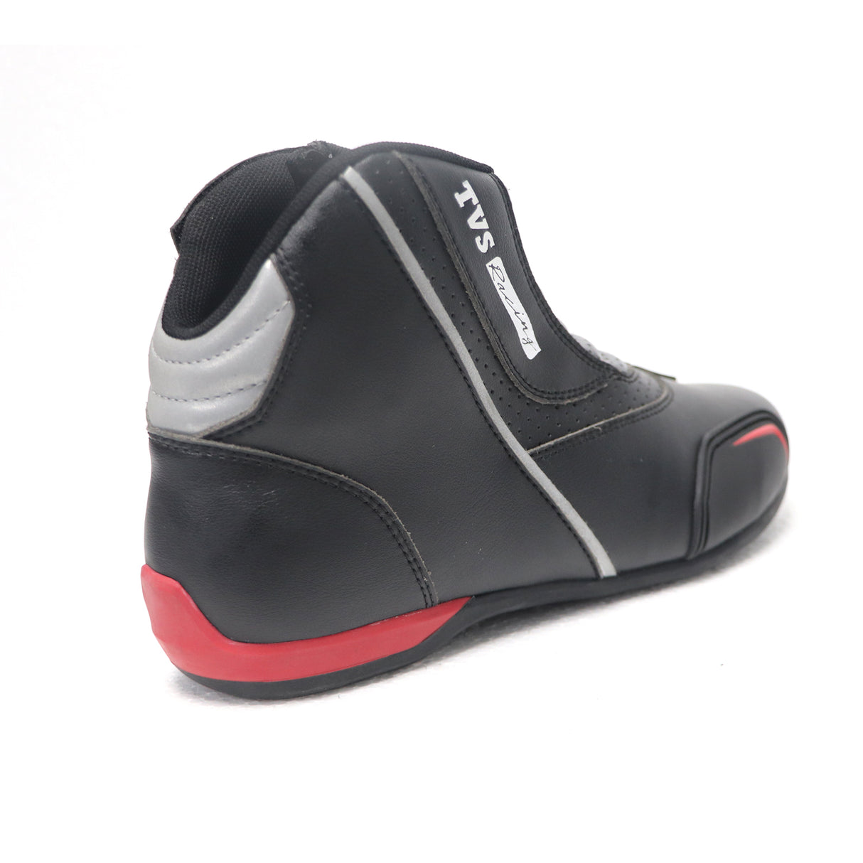 TVS Racing Ankle Length Slip-On Riding Boots for Men - Waterproof & Reflective Biker Shoes
