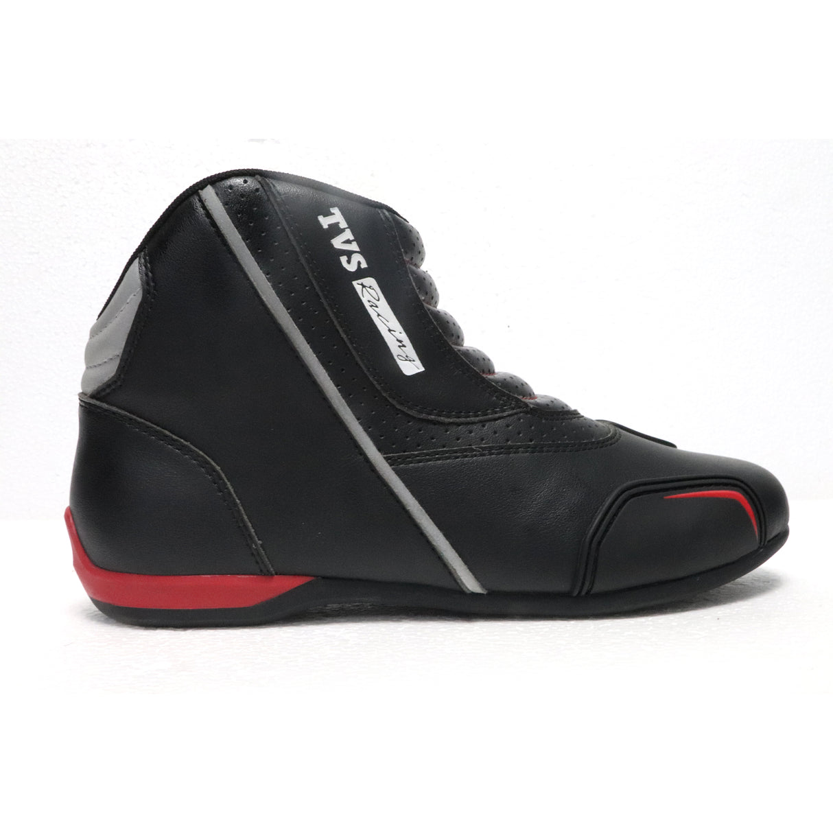 TVS Racing Ankle Length Slip-On Riding Boots for Men - Waterproof & Reflective Biker Shoes