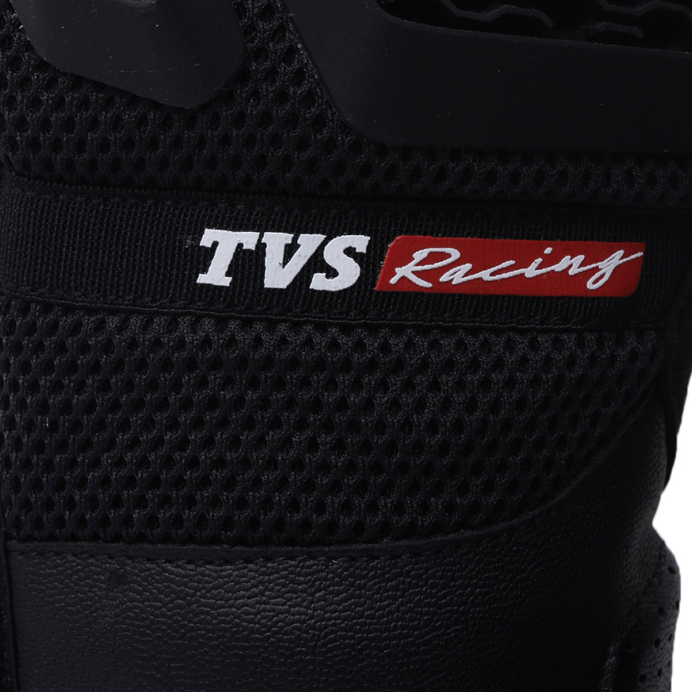 TVS Racing Adventure Riding Gloves for Men | PVC Protected, Touch Screen Compatible, Visor Wiper Fingertips (Black)