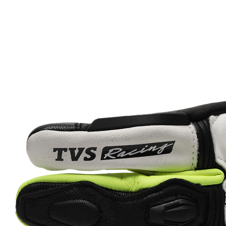TVS Racing Race Riding Gloves for Men | TPR Protection, Touch Screen Compatible, Visor Wiper | Off-Road Bike Gloves (Black & Neon)