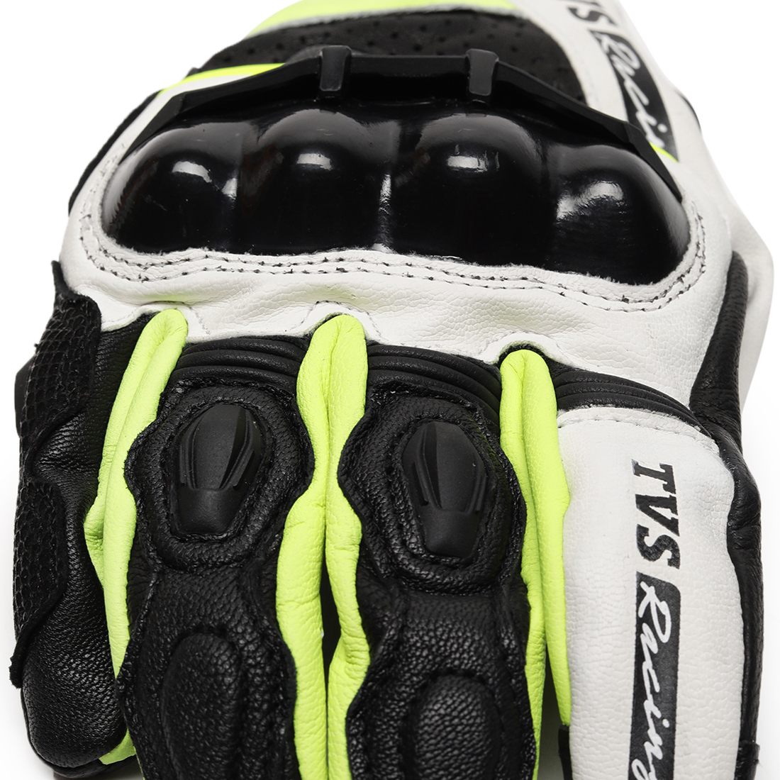 TVS Racing Race Riding Gloves for Men | TPR Protection, Touch Screen Compatible, Visor Wiper | Off-Road Bike Gloves (Black & Neon)