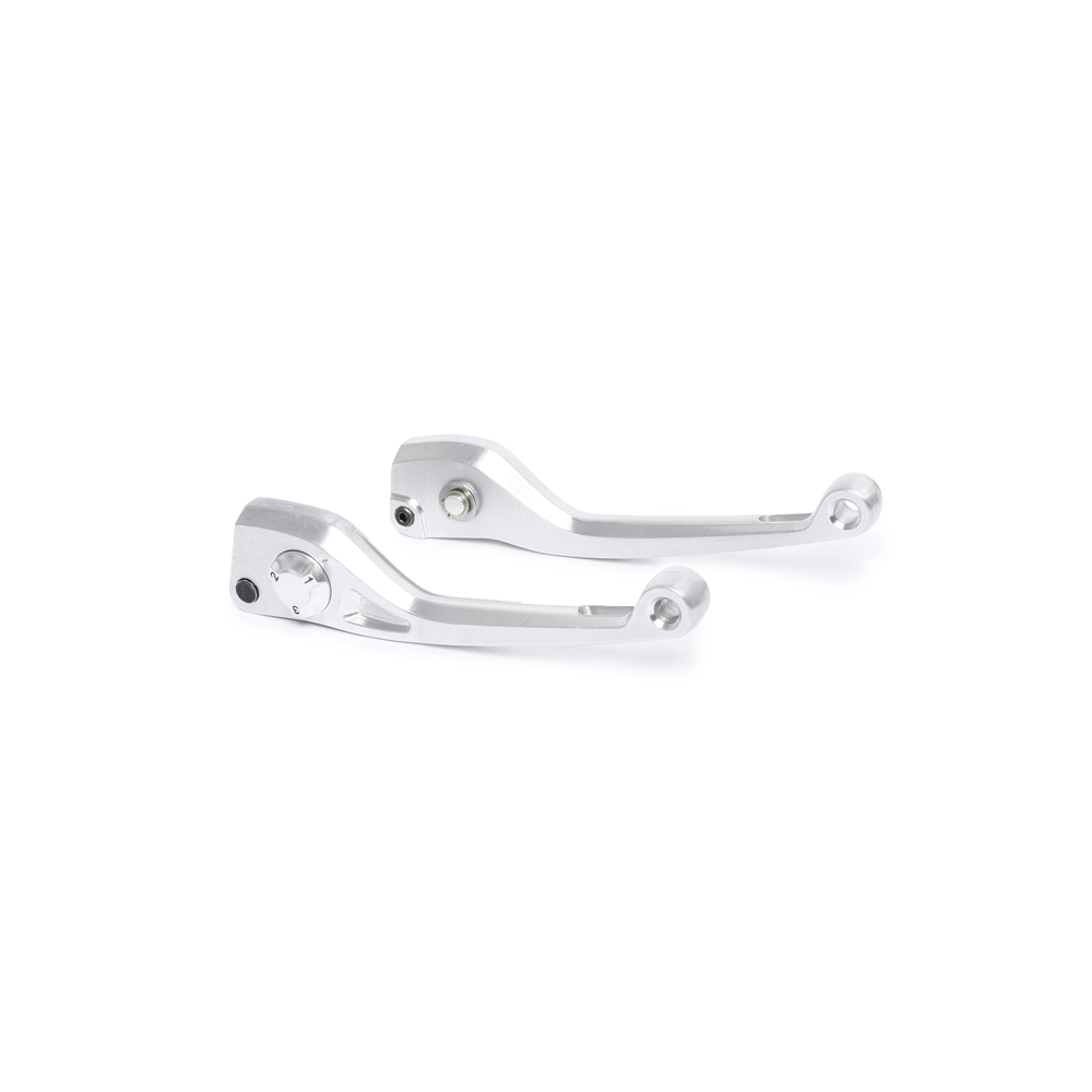 TVS Ronin Adjustable Levers Kit (Silver) - Billet Aluminum, 3-Level Adjustment, Durable & Stylish
