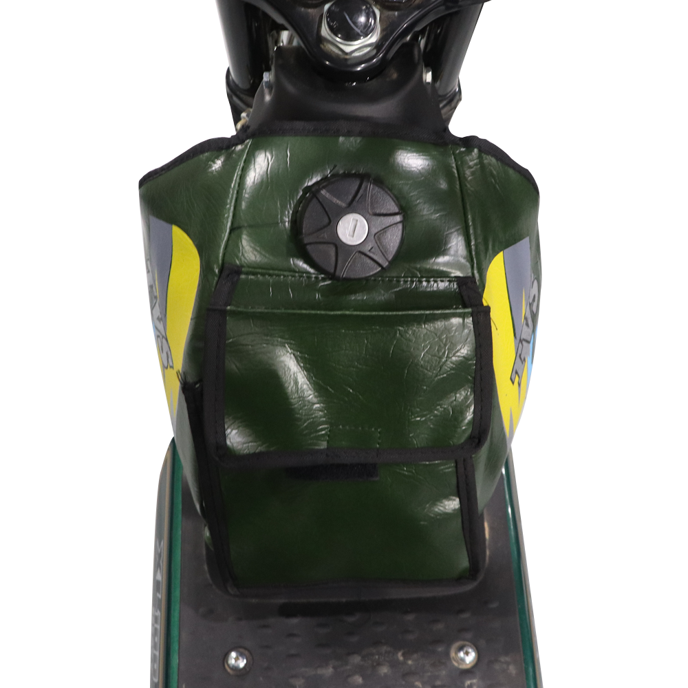 TVS XL100 Tank Cover - Glossy Green with Graphics, Durable & Water-Resistant